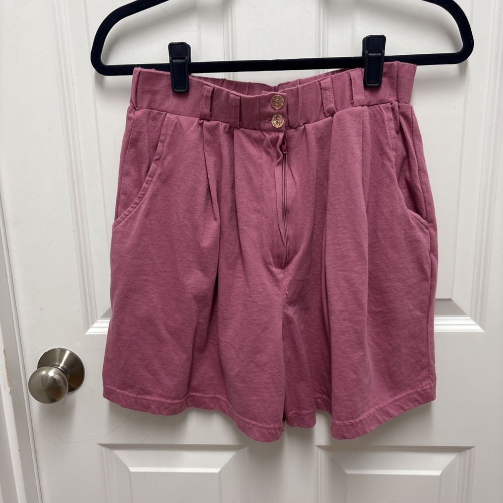 Vintage Boston‎ Traders Pink High Waisted Pleated Baggy Shorts - Size Large